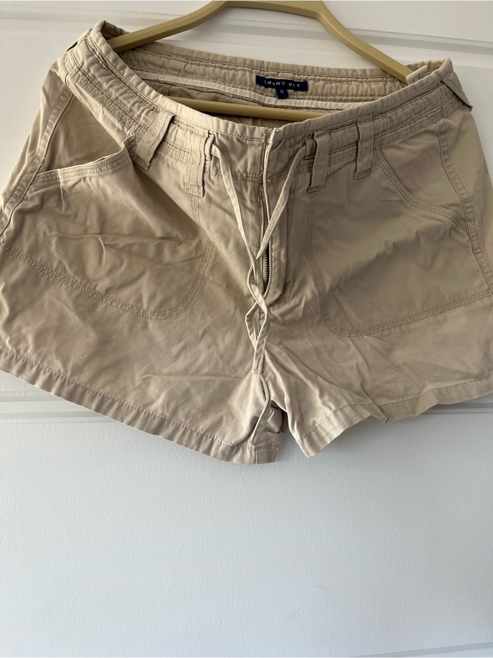 Smart Set Neutral Beige Drawstring Cotton Shorts